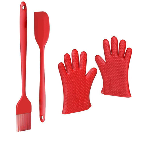 AussieSuperStore Homeware Supplies Silicone Baking Set with Spatula, Brush & Gloves Silicone Baking Set Spatula Brush Gloves | Kitchen Tool & Gadget CBSILIBAK3PCSET